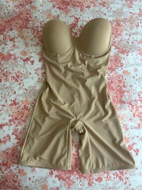 Maidenform Flexees Strapless Shapewear Bodysuit in Beige